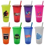 Buy Custom Imprinted Tumbler with Lid and Straw Full Color 26 oz. 