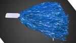 Custom Printed Blue Plastic Pom Pom 16" - Blue