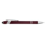 Custom Printed CORE365 Rubberized Aluminum Click Stylus Pen - Burgundy