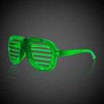 Custom Printed Green Light-Up LED Slotted Glasses -  