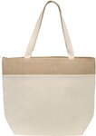 Custom Printed Savanna Jute & Recycled Cotton Cooler Tote Bag - Medium Natural