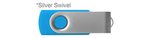 Custom Printed USB 512 MB - Cyan w/ Silver Swivel