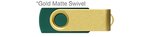 Custom Printed USB 512 MB - Forest Green w/ Gold Swiv