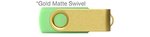 Custom Printed USB 512 MB - Lgt Green w/ Gold Swivel