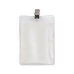 Custom Printed Vertical Vinyl Pouch with Bulldog Clip 3" x 4" - Clear