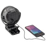 Custom Printed Zephyr Clip Fan w/ Power Bank, Light & Remote -  