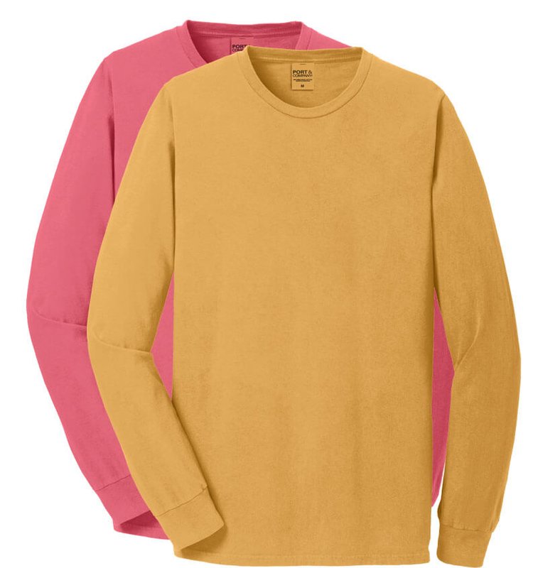 Main Product Image for Custom T Shirt Design Port & Company Pigment-Dyed Long Sleeve.