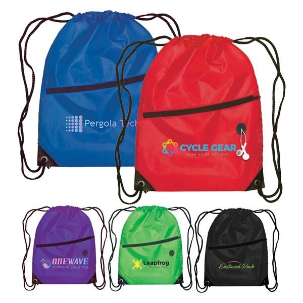 Main Product Image for Full Color Vilda Drawstring Backpack with Zippered Front Pocket