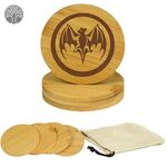 Buy Drinkmat Set Of 4 Bamboo Coasters W/ Canvas Pouch