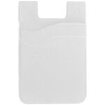 Dual Pocket Cell Phone Sleeve with Adhesive Backing - White