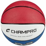 Dura-Grip 230 Rubber Basketball - Scarlet-white-blue