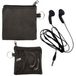 Ear Buds in Zip Pouch - Black