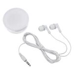 Earbuds In Round Plastic Case -  