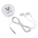 Earbuds In Round Plastic Case -  