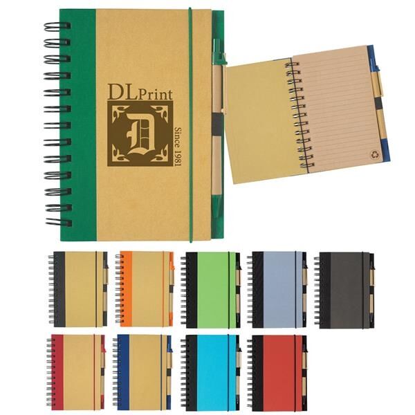 Main Product Image for Custom Printed Eco-Inspired Spiral Notebook & Pen