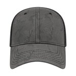 Embroidered Tactical Tonal  Print Cap - Charcoal/black