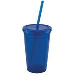 Explore - ColorJet - 16 Oz. Double Wall Tumbler Cup - Translucent Blue