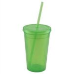 Explore - ColorJet - 16 Oz. Double Wall Tumbler Cup - Translucent Lime