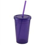 Explore - ColorJet - 16 Oz. Double Wall Tumbler Cup - Translucent Purple