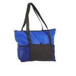 Feather Flight Zippered Tote Bag - Medium Blue