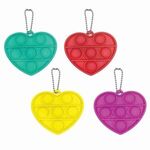 Fidget Popper Heart Shape with Keychain - Full Color Imprint -  