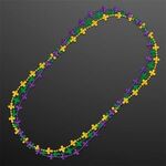 Fleur de Lis Beads for Mardi Gras with White Medallion -