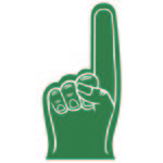 Foam # 1 Finger Mini  - 7.5" - Dark Green