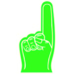 Foam # 1 Finger Mini  - 7.5" - Kelly Green