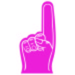 Foam # 1 Finger Mini  - 7.5" - Pink