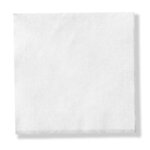 Foil Stamped 1-Ply Linen Embossed Beverage Napkin - White