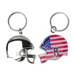 Football Helmet Key Tag - Silver