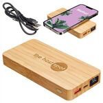 Buy Custom Printed FSC Bamboo 10000mAh Dual Port Power Bank Charger