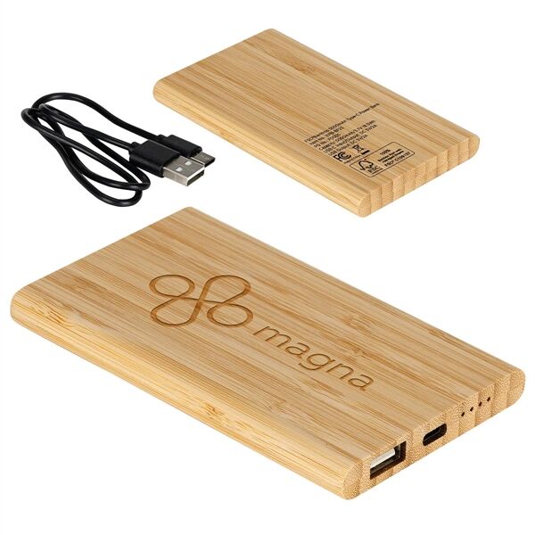 Main Product Image for Custom Printed FSC(R) Bamboo 5000mAh Type-C Power Bank