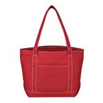 Full Color Cotton Canvas Boat Tote Bag - Red