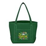 Full Color Cotton Canvas Boat Tote Bag -  
