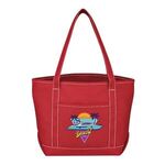 Full Color Cotton Canvas Boat Tote Bag -  