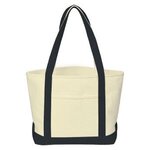 Full Color Cotton Canvas Tote Bag - White-black