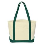 Full Color Cotton Canvas Tote Bag - White-green