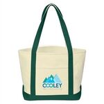 Full Color Cotton Canvas Tote Bag - White-green