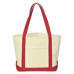 Full Color Cotton Canvas Tote Bag - White-red