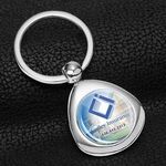 Geo Economy Metal Keyholder with PhotoImage Full Color Dome - Chrome