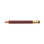 Golf Pencil - Round with Eraser - Maroon Red