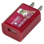 Hamburg UL Listed USB Wall Charger & AC Adaptor - Red