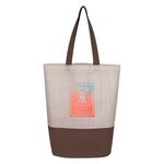 Herringbone Non-Woven Tote Bag - Brown