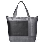 Hexagon Pattern Non-Woven Cooler Tote - Black