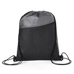 Hexagon Pattern Non-Woven Drawstring Backpack - Black