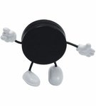 Hockey Puck Figure Stress Reliever - Black