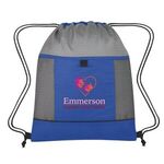 Honeycomb Ripstop Drawstring Bag - Royal Blue With Gray