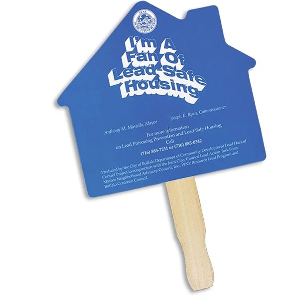 Main Product Image for Custom Imprinted House Shape Hand Fan