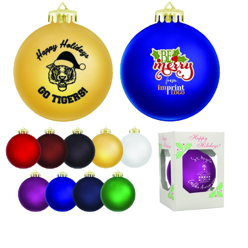Main Product Image for Imprinted Satin Finished Round Shatterproof Ornaments
